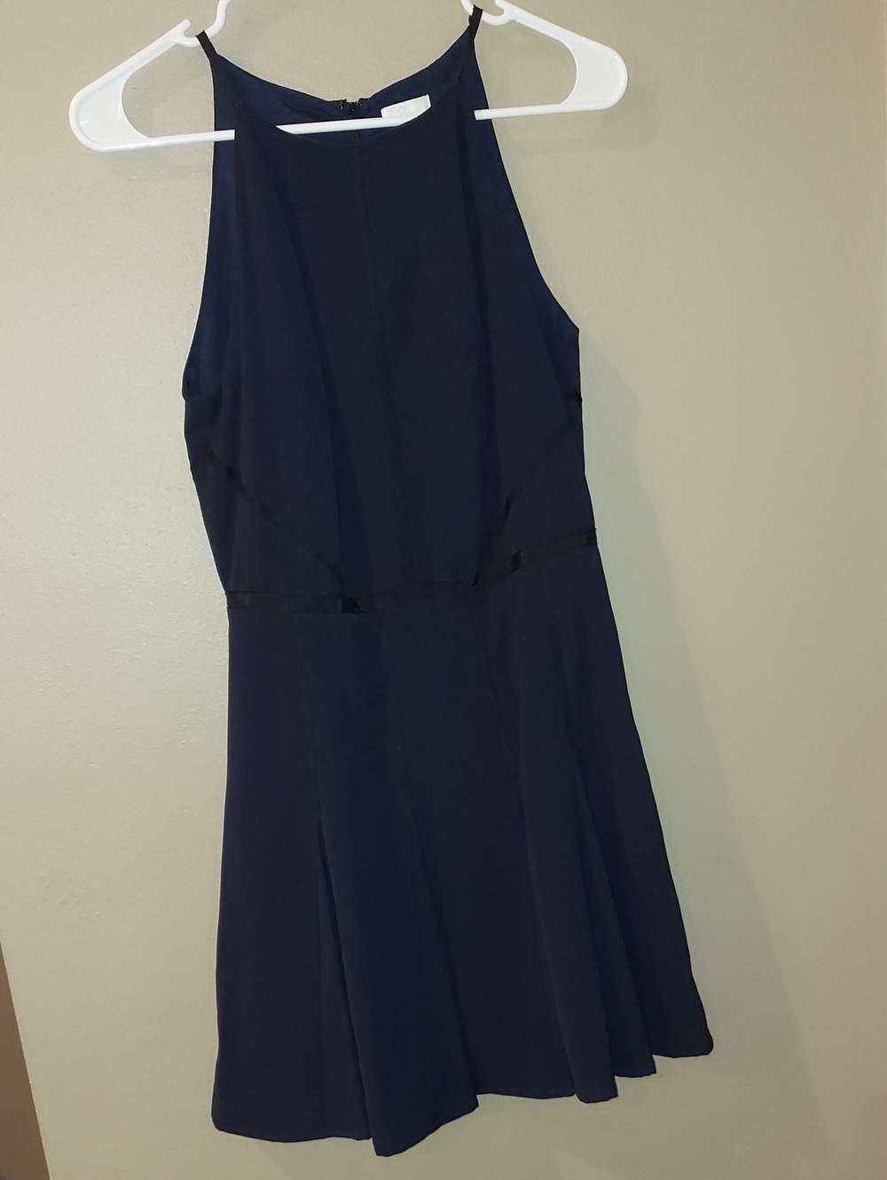 Elorie Navy Blue Fit And Flare Skater Dress Small